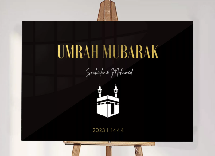 Panneau plexi Umrah Mubarak
