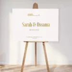 panneau mariage bienvenue plexi blanc