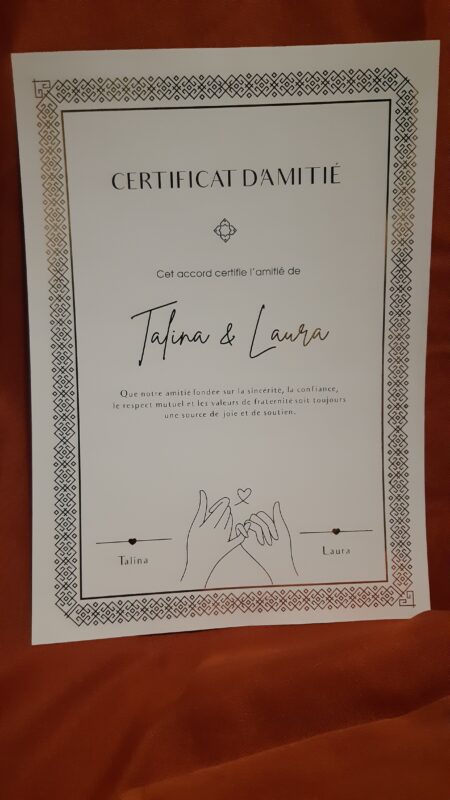 Certificat d'amitié – Image 3