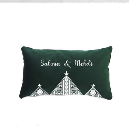 Coussin personnalisé henné blanc 1