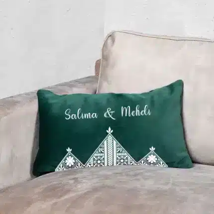 Coussin personnalisé henné blanc 11