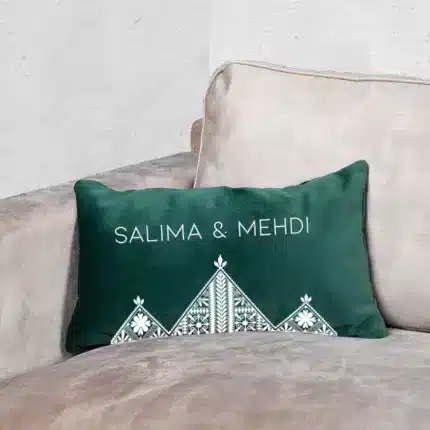 Coussin personnalisé henné blanc 22