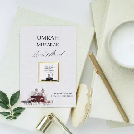 Carte félicitations avec chocolat umrah hajj