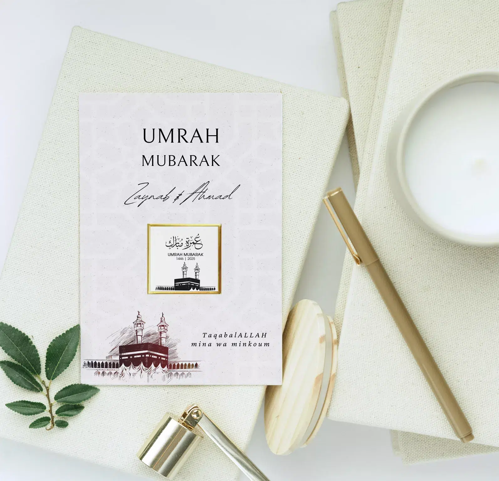 Carte félicitations avec chocolat umrah hajj