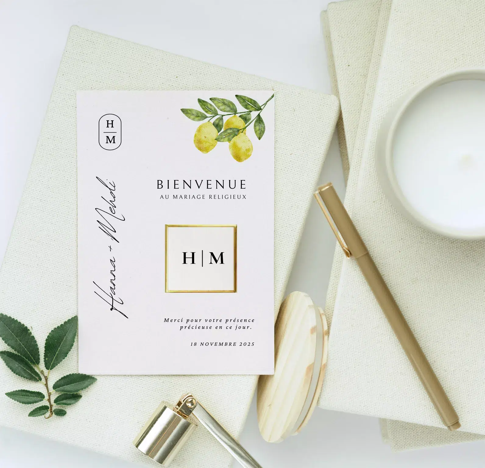 Carte de remerciement mariage chocolat dolce vita